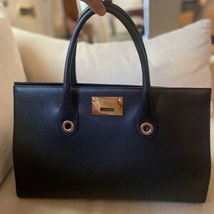 Jimmy Choo Black Tote Bag with Gold Accents